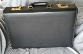 Vintage Coach Black Leather Hard Sided Briefcase Attache Style 5410