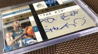 2003 - 04 Kevin Garnett UD SP Signature Famous Nicknames Auto 1/25 “The Kid” RARE 6