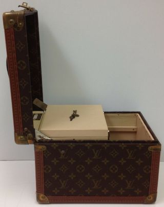 Vintage LOUIS VUITTON Monogram Boite Flacons Beauty Train Trunk Case 2