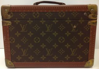 Vintage LOUIS VUITTON Monogram Boite Flacons Beauty Train Trunk Case 4