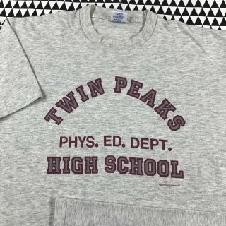 Vintage 1990 Twin Peaks Phys.  Ed.  Shirt Size L 90s Rare David Lynch