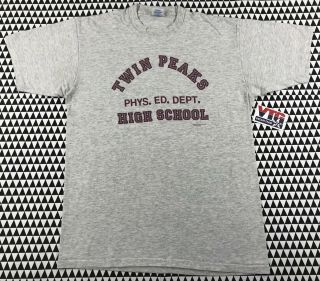 Vintage 1990 TWIN PEAKS Phys.  Ed.  Shirt Size L 90s RARE David Lynch 2