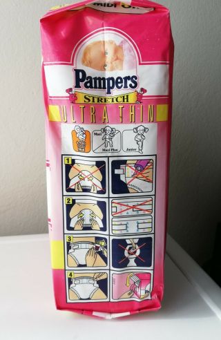 Vintage Pampers Stretch Ultra Thin 38 Diapers for Girls Midi 4 - 9 kg,  9 - 20 lbs 3