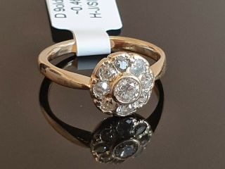 Victorian 14k Yellow Gold Ring With Old Cut Diamonds