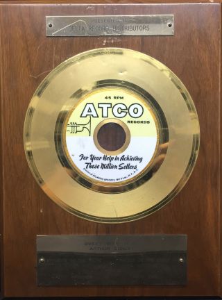 Atlantic Records 1967 Vintage In - House Gold 45 Award Arthur Conley