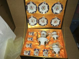 Vintage Decorative 15 (pc) Gna Fine Porcelain Tea / Coffee Set W/ Box