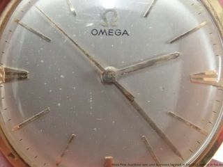 1950s Vintage Omega 694041 14k Gold Mens 600cal 17j Watch Signed Swiss 10