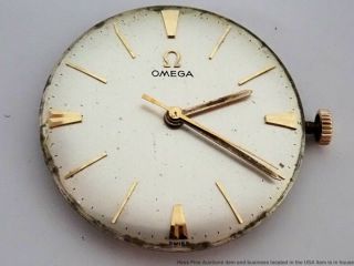 1950s Vintage Omega 694041 14k Gold Mens 600cal 17j Watch Signed Swiss 11