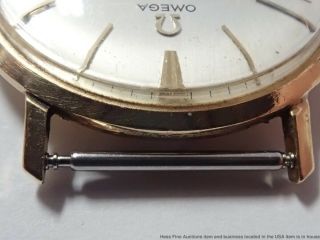 1950s Vintage Omega 694041 14k Gold Mens 600cal 17j Watch Signed Swiss 9