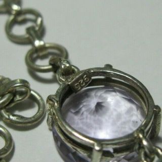 Vintage Jewellery Sterling Silver Amethyst Gem Stone 17.  75 