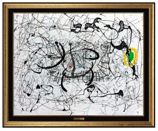 Joan Miro Signed Aquatint In Colors Fissures Abstract Art Print Rare