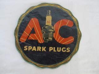 Old Vintage Ac Spark Plug Sign Window Transparency Sticker Ac Delco Gm