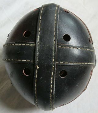 Early Black Leather Wing Back Goldsmith 64 Football Helmet Old Vtg Antique 6