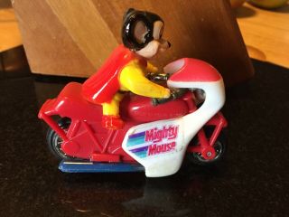 Vtg Mighty Mouse Terry Toons Plastic Pull Back Motor Cycle Hong Kong RARE 2