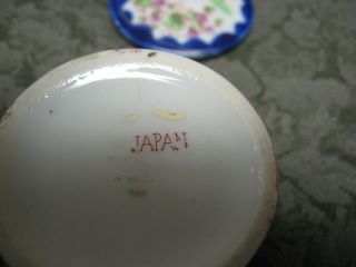 Oriental Porcelain Sauce Dish,  Lid & Spoon Blue Geisha Design 4