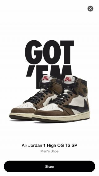 Rare Jordan 1 Travis Scott Size 9 100 Authentic From Nike Snkrs