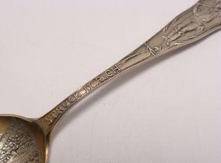 Antique Sterling Silver Souvenir Spoon BISBEE AZ Gilded & Embossed 4