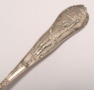 Antique Sterling Silver Souvenir Spoon BISBEE AZ Gilded & Embossed 5