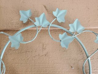Shabby Chic Vintage Ivy Wreath Tole Candle Wall Sconce 5