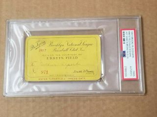 Brooklyn Dodgers Season Pass Ticket - 1957 Last Game Ever Ebbets Field - Rare