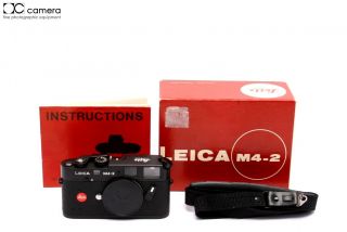 Very,  Rare Leica M4 - 2 35mm Film Black Camera Body,  Red Dot Logo W/ Box