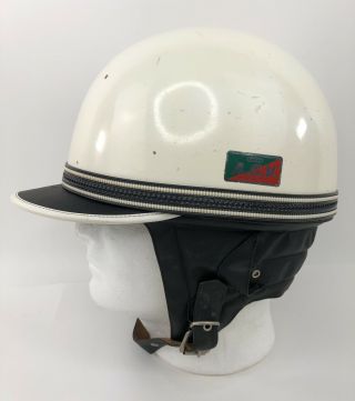 1950 ' s Vintage AGV Valenza Retro Scooter Motorcycle Helmet White LARGE Italy 3