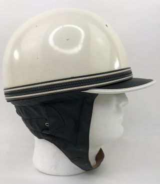 1950 ' s Vintage AGV Valenza Retro Scooter Motorcycle Helmet White LARGE Italy 5
