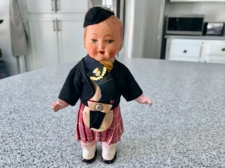 Antique Vintage German Wind Up Scotsman Scottish Man Doll Toy 1930 