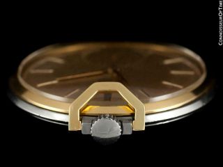 1960 ROLEX PRECISION Vintage Mens SS Steel & 18K Gold Pocket Watch - Minty 5