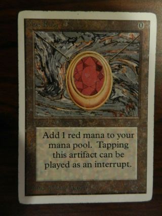 Mtg - Unlimited Mox Ruby - Hp - Magic The Gathering - Power 9 - Vintage
