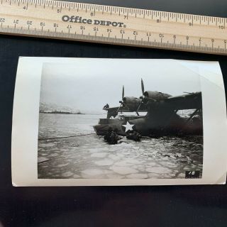Wwii 4 Vintage Plane Photos Corsair Pby Downed And Camoflaged One Of A Kind