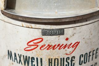 Vintage Maxwell House Coffee industrial trash can flip top lid bakers chocolate 5