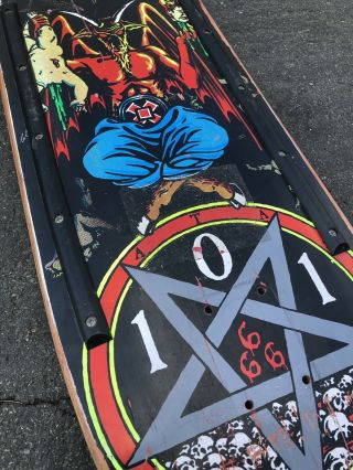 Vintage 1991 NATAS KAUPAS Devil Worship Skateboard Deck 101 Marc Mckee 6