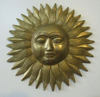 Yoga Garden Metal Door Plate 3 Dimensional Solid Brass Hanging Medallion Sun