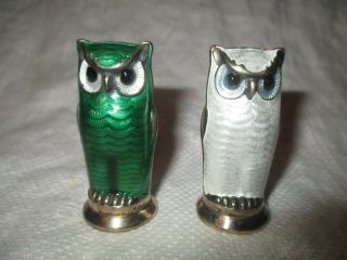 David Andersen Norway Sterling Owl Salt And Pepper Shakers