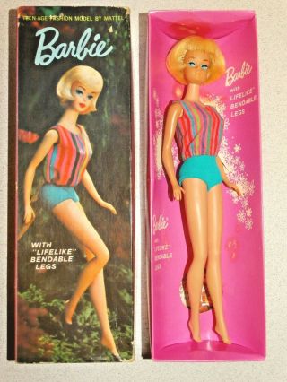 Barbie: Vintage Pale Blonde American Girl Barbie Doll W/box