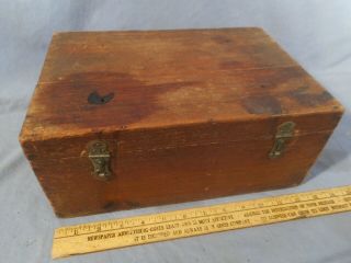 Vintage Wood Jewelry Trinket Box W/ Brass Hardware Antique Estate Find