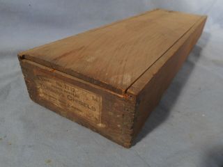 Antique James Swan Wooden Small Storage Box With Sliding Lid Dovetail Vtg Estate