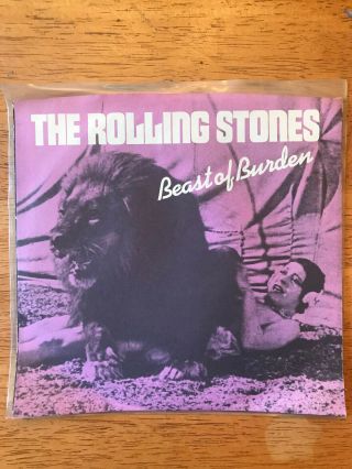 The Rolling Stones Rare Beast Of Burden 45 Sleeve And Record