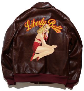 Wwii Ww2 Liberty Belle Jacket Iron On Horsehide A - 2 N - 1 G - 1 Nose Art Pin Up B - 10