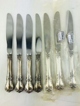 Set Of 7 Towle Old Master Sterling Silver Knife Hh Dinner Luncheon 8 3/4 " Knives