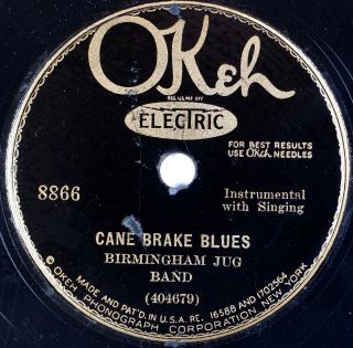 BIRMINGHAM JUG BAND: Cane Brake Blues OKEH 8866 Pre - War Rare 78 Hear 4