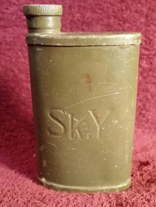Vintage Old Military Metal Oil Can Oiler Sk.  Y.  Finland Finnish Wwii Nordqvist