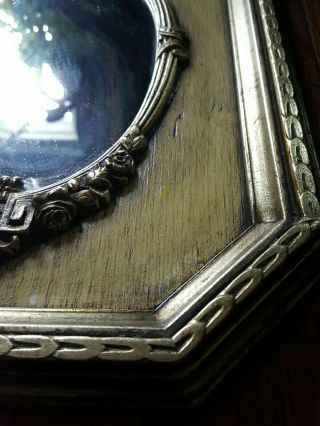 Vintage Ornate Gilded Mirror 11 x 15 in.  Silver plated 