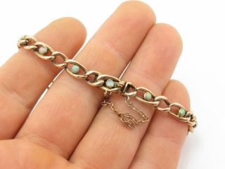 Antique Victorian Hallmarked 9ct 9k 375 Rose Gold & Natural Opal Bracelet