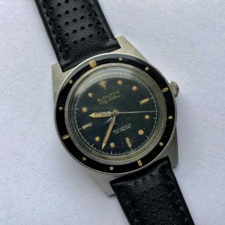 Rare Vintage Blancpain Fifty Fathoms Rotomatic Diver Watch 34mm Gilt Dial