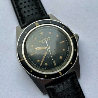 Rare Vintage Blancpain Fifty Fathoms Rotomatic Diver Watch 34mm GILT DIAL 2