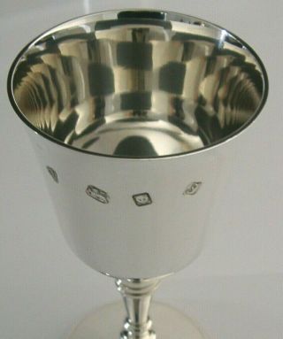 Quality English Solid Silver Wine Goblet Or Chalice London 1973 Heavy 167g