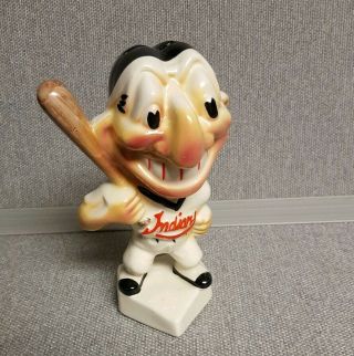 Vintage 1950s Cleveland Indians Ceramic Gibbs - Conner Bank - Chief Wahoo