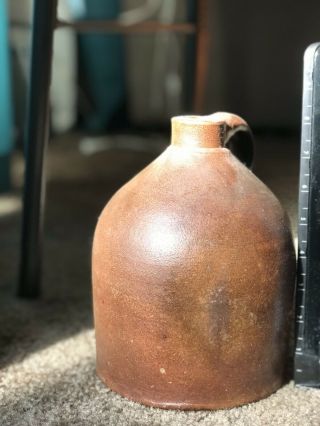 Unearthed Antique Primitive 1800 ' s Salt Glazed Stoneware Jug Rare Vintage 3